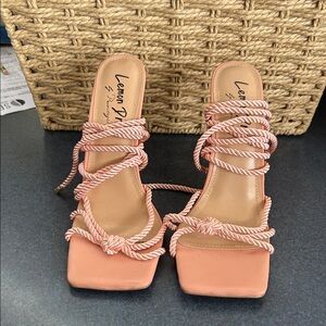 Lulus Lemondrop by Privileged Pink Strappy Wrap Heel